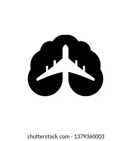 Airplane logo and cloud design