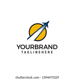 airplane logo design concept template vector