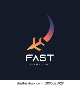 Airplane Logo Design with Fast Concept. Traveling Logo Design Template. Plane Logo or Symbol