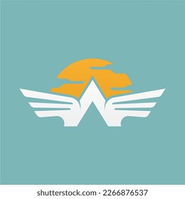 Diseño del logotipo del avión. Logo simple del avión. Plantilla de logotipo de ala abstracta