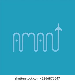 Airplane logo design. Simple airplane logo. Abstract wing logo template