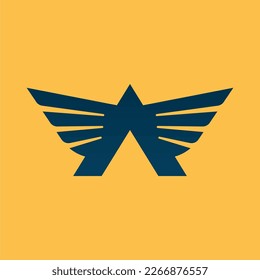 Airplane logo design. Simple airplane logo. Abstract wing logo template