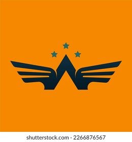 Airplane logo design. Simple airplane logo. Abstract wing logo template