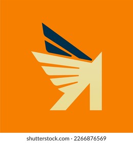 Airplane logo design. Simple airplane logo. Abstract wing logo template