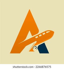 Airplane logo design. Simple airplane logo. Abstract wing logo template