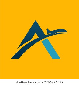 Airplane logo design. Simple airplane logo. Abstract wing logo template