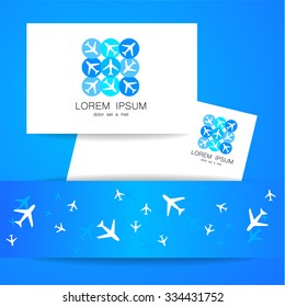 Airplane - logo design template for airlines, travel agencies, travel club, and others.