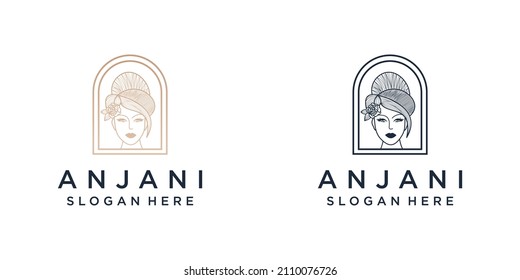 airplane logo design template combined with an elegant and minimalist camera lens