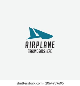 Airplane logo design template. Vector illustration