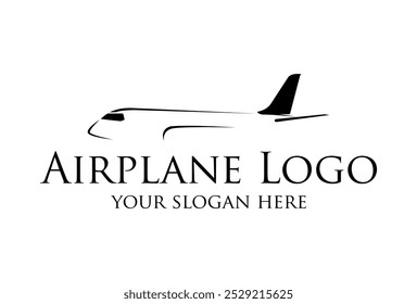 Airplane logo flight plane silhouette black color 