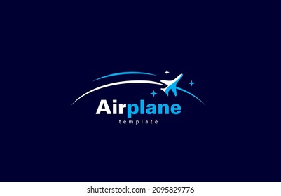 Airplane Logo Horizon Icon Plane Curved Stock Vector (Royalty Free ...