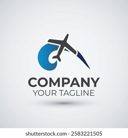 airplane logo icon flat design template