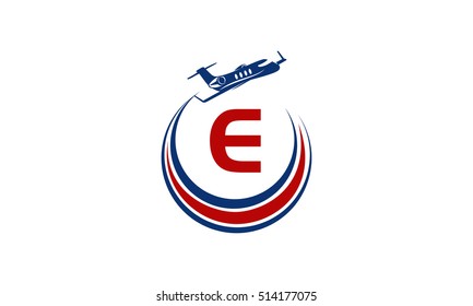 Airplane Logo Initial E