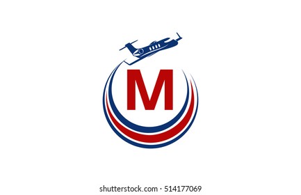 Airplane Logo Initial M