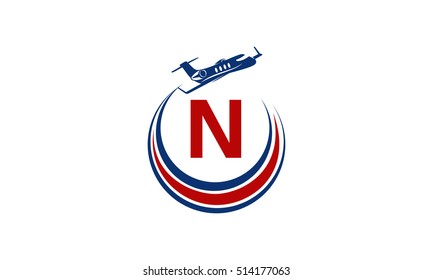 Airplane Logo Initial N