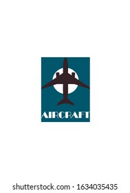 Airplane logo on a blue background