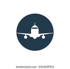 airplane logo on isolated background. Vector illustration