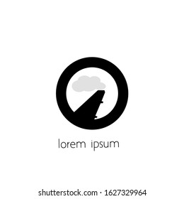airplane logo with a simple concept. suitable for various design purposes.
