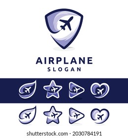 logotipo de avión con concepto de humo