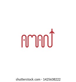 Airplane logo template. Combined letters A and airplanes in unique shapes. The logo can also be used for travel logos