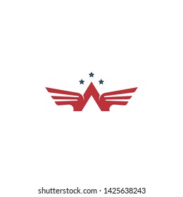 Airplane logo template. Combined letters A and airplanes in unique shapes. The logo can also be used for travel logos