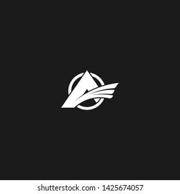 Airplane logo template. Combined letters A and airplanes in unique shapes in dark background. The logo can also be used for travel logos