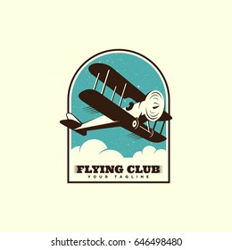 Airplane logo template design. Vector illustration.