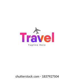 airplane logo, Travel symbol isolated on white background. flight plane logo design For your travel agency company
