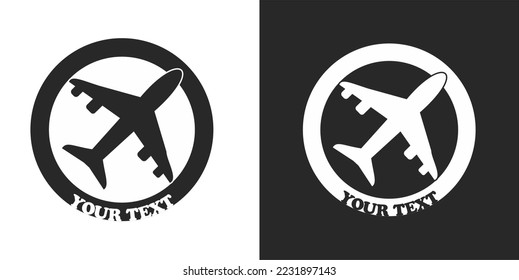 airplane logo vector black and white color