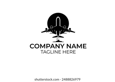 airplane logo vector black and white