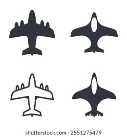 Ilustração de modelo de ícone de vetor de logotipo de avião