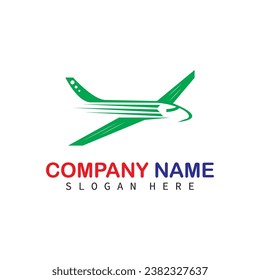 airplane logo vector symbol ilustration, design  and company bussines
