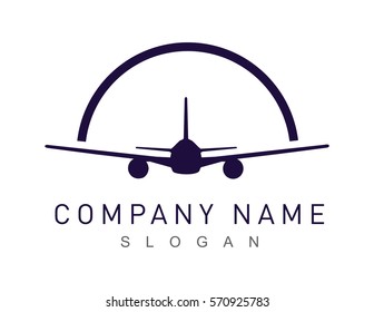 Plane landing or take off icon. Airlane logo