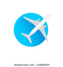 Airplane Long Shadow Icon