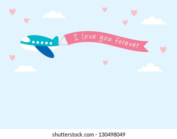 airplane love announcement tag