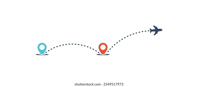 Conceito do mapa do avião. Ilustrador de vetor de design mínimo de alta qualidade.