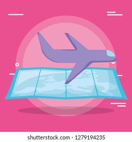 airplane and map design