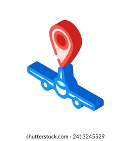 airplane map location isometric icon vector. airplane map location sign. isolated symbol illustration