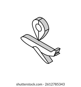 airplane map location isometric icon vector. airplane map location sign. isolated symbol illustration