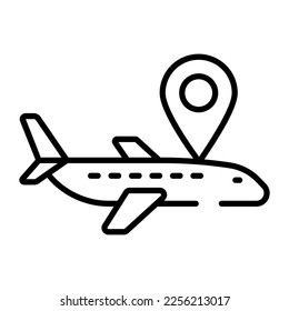 Avión con pasador de mapa que muestra el concepto de ruta de vuelo