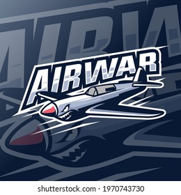 Airplane mascot esport logo cool esports logo for you game lovers, very easy to use or print