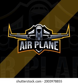 Airplane mascot logo template design