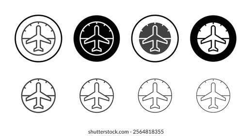 Airplane meter icon Thin outline art symbol