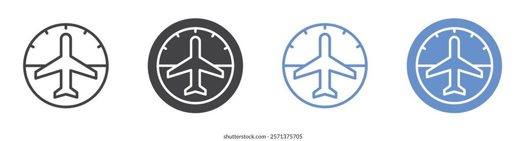 Airplane meter icon vector symbol outline sign