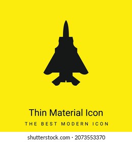 Airplane minimal bright yellow material icon