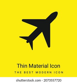 Airplane minimal bright yellow material icon