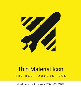 Airplane minimal bright yellow material icon