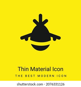 Airplane minimal bright yellow material icon