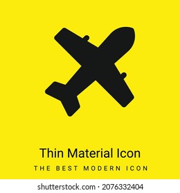 Airplane minimal bright yellow material icon