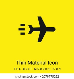 Airplane minimal bright yellow material icon